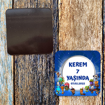 Zooba Temalı Kare Magnet