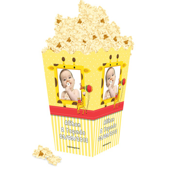 Zürafa Temalı Popcorn Kutusu